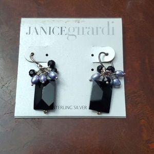 NWT Janice Girardi Sterling Silver Pearl Hook Earrings